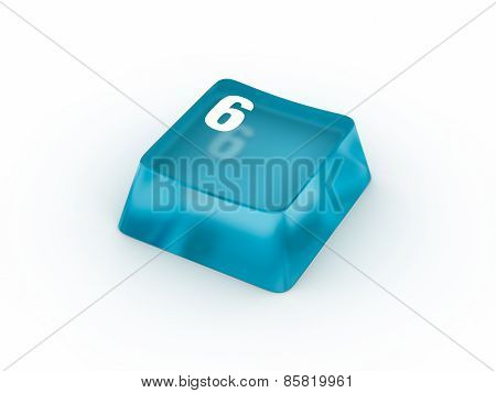 Keyboard button with number six