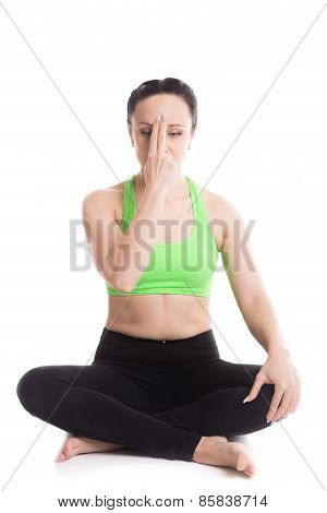 Nadi Sodhana Pranayama In Yoga Pleasant Pose