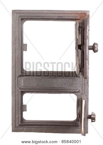 Cast iron door for furnaces.