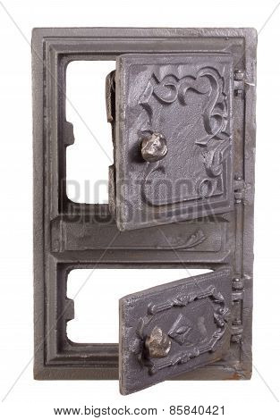 Cast iron door for furnaces.