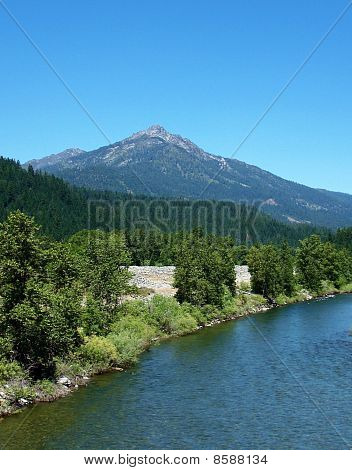 Mountain Peak and River