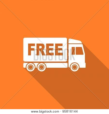 free delivery flat design modern icon with long shadow for web and mobile app 