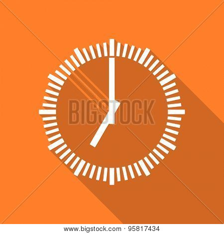 time flat design modern icon with long shadow for web and mobile app 