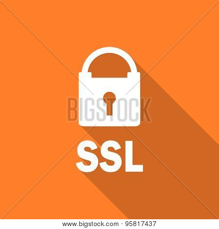 ssl flat design modern icon with long shadow for web and mobile app 