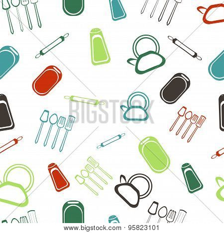 Kitchen tools seamless pattern