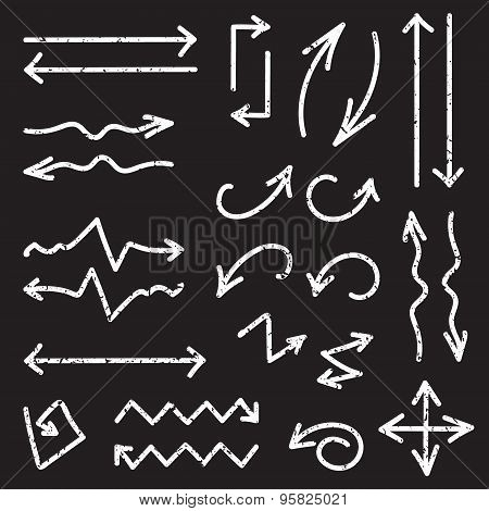 Vector Black Set Of 26 Hand Drawn Arrows