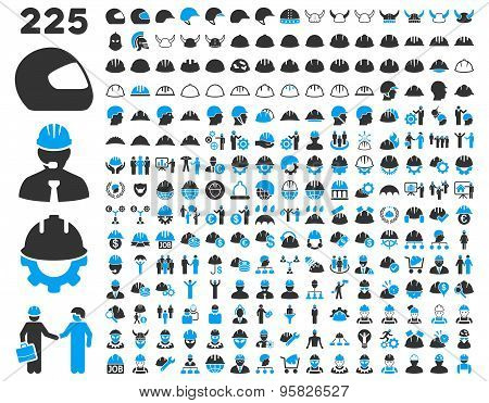 Work Safety and Helmet Icon Set.