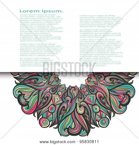 Curl abstract pattern with multicolored waves. Vector illustration