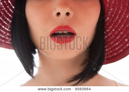 Sexy Womans læber isoleret på hvid