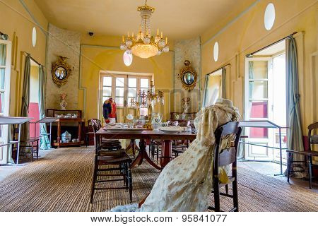 Dining room inside Museum Quinta of Simon Bolivar, that served as his residence after the independen