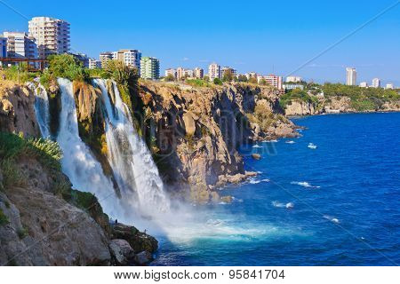 Waterfall Duden at Antalya, Turkey - nature travel background