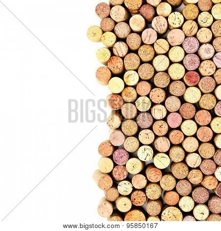 Butt ends of wine corks with white space for your own text