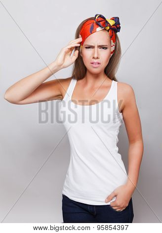 Pretty Woman Having Headache