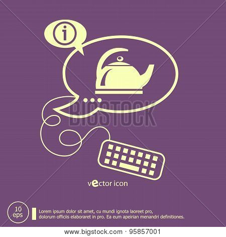 Tea Maker And Keyboard Design Elements
