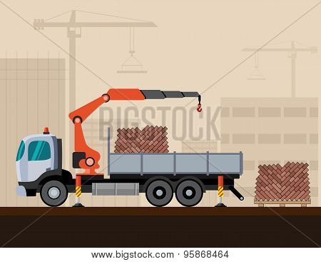 Truck Crane With Cargo