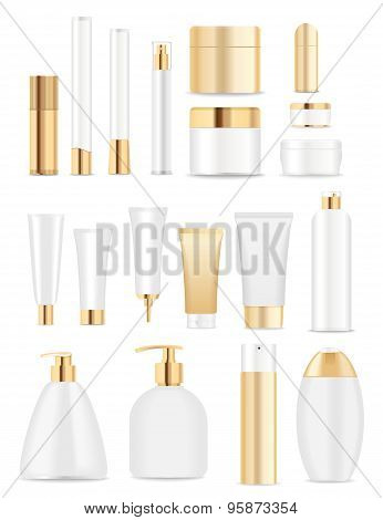 White and gold tubes.
