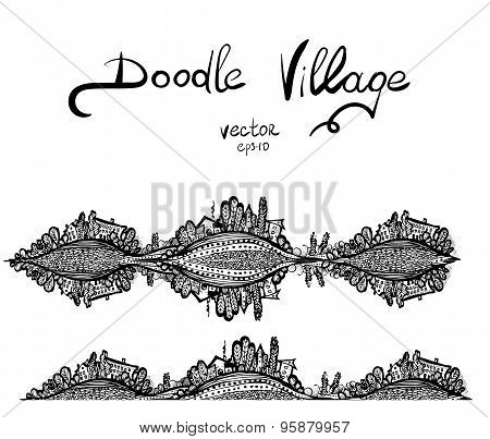 Vector Doodle squirrel black and white print