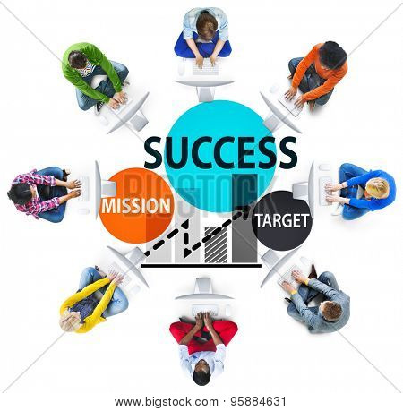 Success Mission Target Business Growth Planning Concept