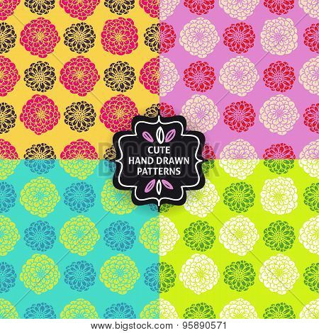 Vector seamless simple pattern set.