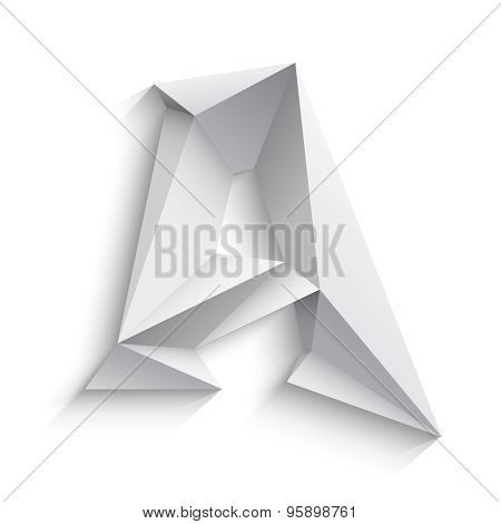 Vector illustration of 3d letter A on white background.
