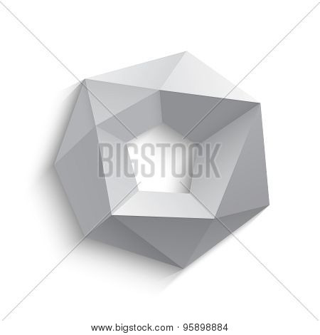 Vector illustration of 3d letter O on white background.