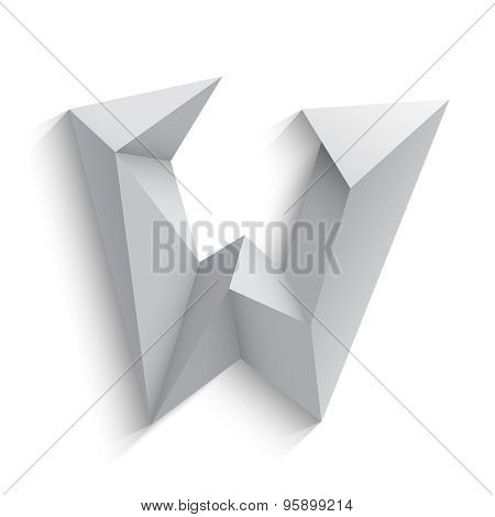 Vector illustration of 3d letter W on white background.