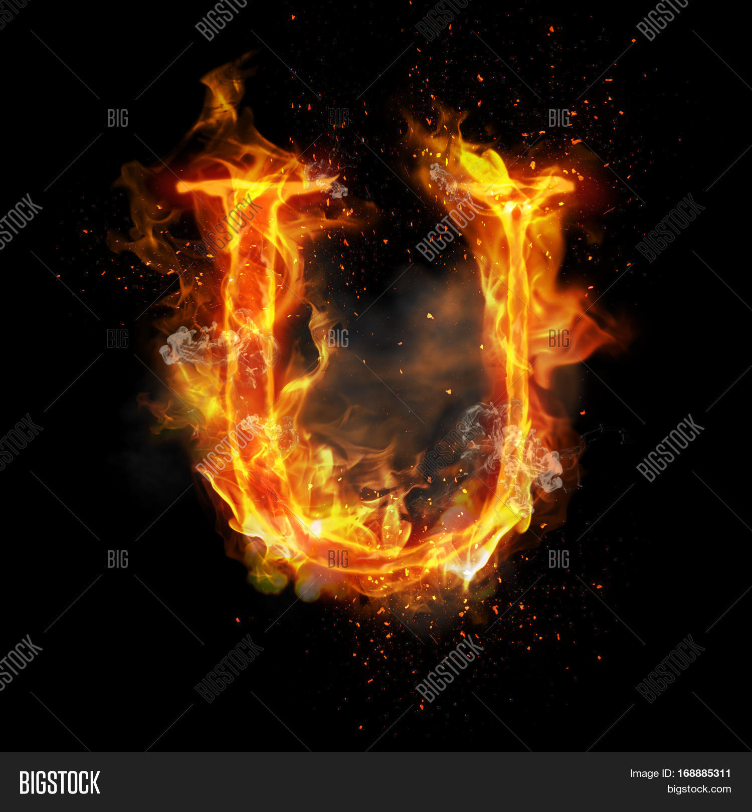 Fire Letter U Burning Image & Photo (Free Trial) Bigstock