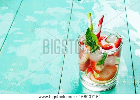 Summer Refreshing Mojito With Strawberry
