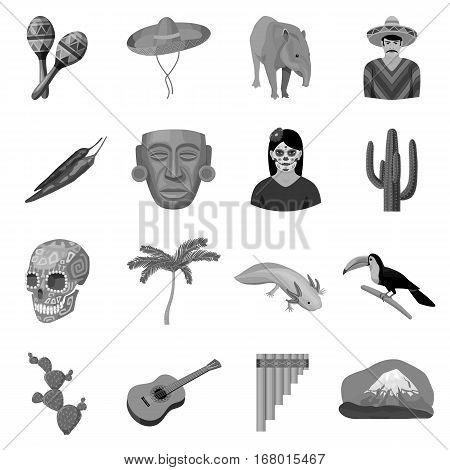 Mexico country set icons in monochrome design. Big collection of mexico country vector symbol stock illustration