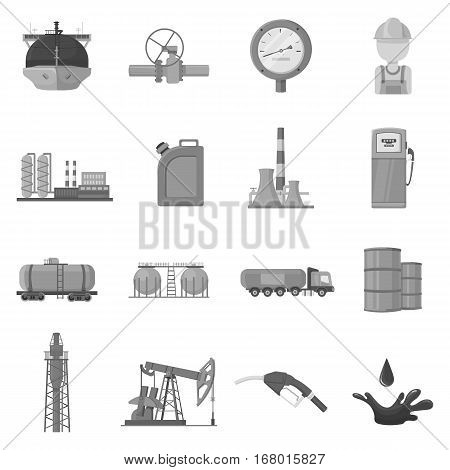Oil industry set icons in monochrome design. Big collection of oil industry vector symbol stock illustration
