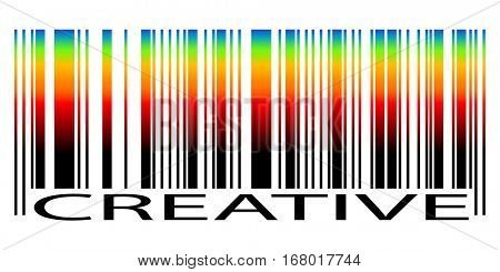 Bar Code with colored gradient and text Creative isolated on white background. Vector illustration.