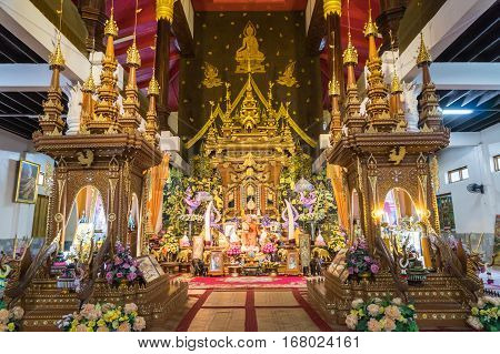 Kanchanaburi Thailand - January 13 2017: Wang Wi Weh Karam Temple ; Always open for tourist to take a picture and make merit at Sangkhlaburi Kanchanaburi Thailand