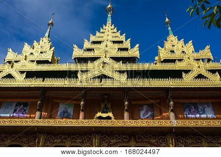 Kanchanaburi Thailand - January 13 2017: Wang Wi Weh Karam Temple ; Always open for tourist to take a picture and make merit at Sangkhlaburi Kanchanaburi Thailand