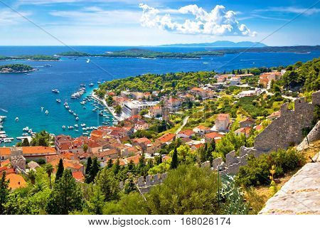 Amazing Historic Town Of Hvar Aerial View