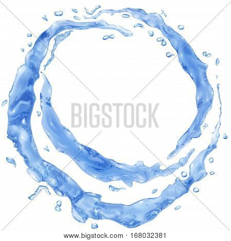Opaque Water Splashes In The Form Of A Half Rings And Water Drops