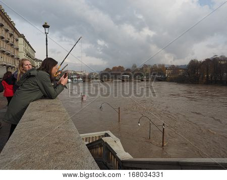 River Po Flood In Turin