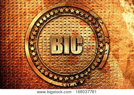 bic, 3D rendering, grunge metal stamp