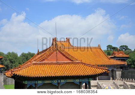 Fuling Tomb of Qing Dynasty, Shenyang, China. Fuling Tomb is a UNESCO World Heritage Site since 2004. Fuling Tomb (East Tomb) is the mausoleum of Nurhaci.