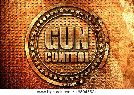 gun control, 3D rendering, grunge metal stamp