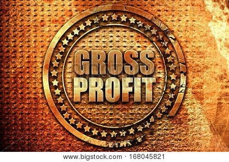 gross profit, 3D rendering, grunge metal stamp