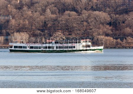 Circle Line Cruise Boat On Hudson River