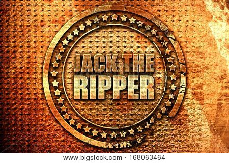 jack the ripper, 3D rendering, grunge metal stamp