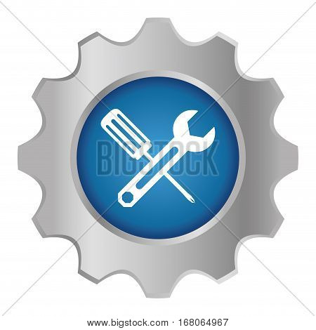tecnical repair service emblem icon image, vector illustration