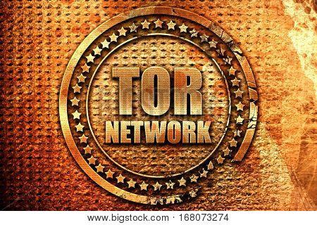 tor network, 3D rendering, grunge metal stamp