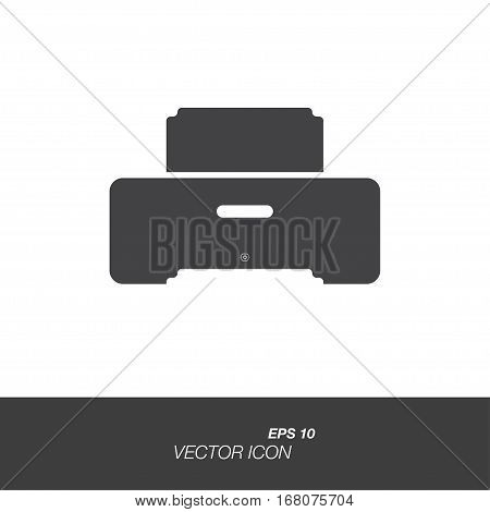 Printer icon in flat style isolated on white background. Printer symbol for your design and logo. Vector illustration EPS 10.