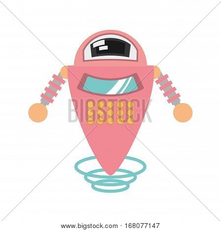 pink robot artificial intelligence flying vector illustration eps 10