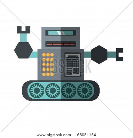 robotic future technology with wheel shadow vector illustration eps 10