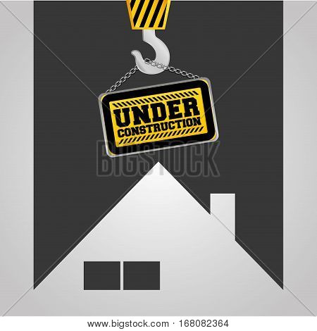 real state house under construction sign hanging vector illustration eps 10
