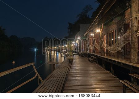 Home raft at Sagklaburi attractions Kanchanaburi Thailand