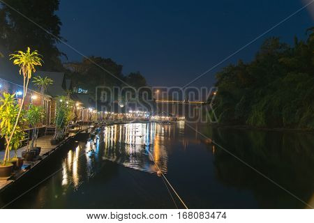 Home raft at Sagklaburi attractions Kanchanaburi Thailand